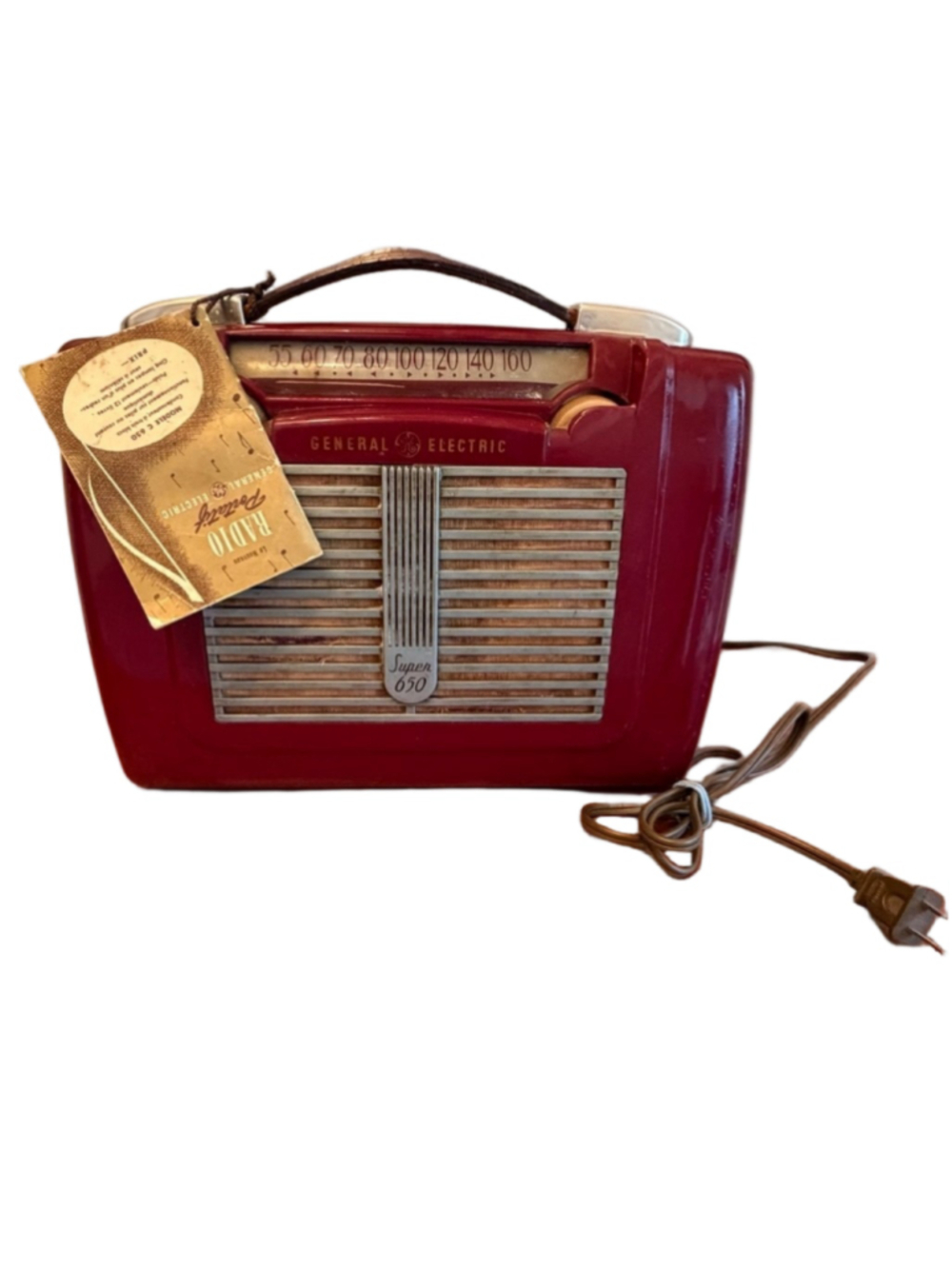 General Electric Portable Radio in Deep Red - Super 650